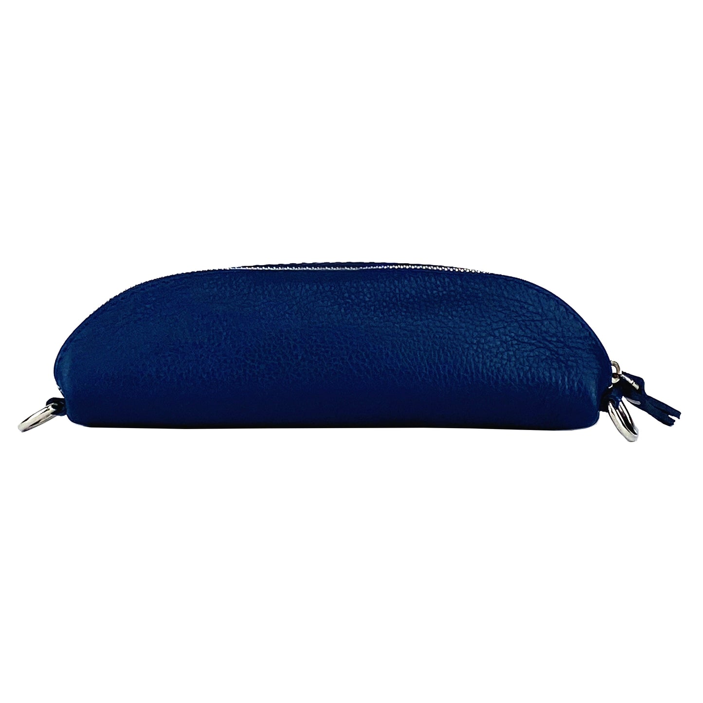 RB1015D | Marsupio con tracolla removibile in Vera Pelle Made in Italy. Attacchi con moschettoni in metallo Nickel Lucido - Colore Blu - Dimensioni: 24 x 14 x 7-3