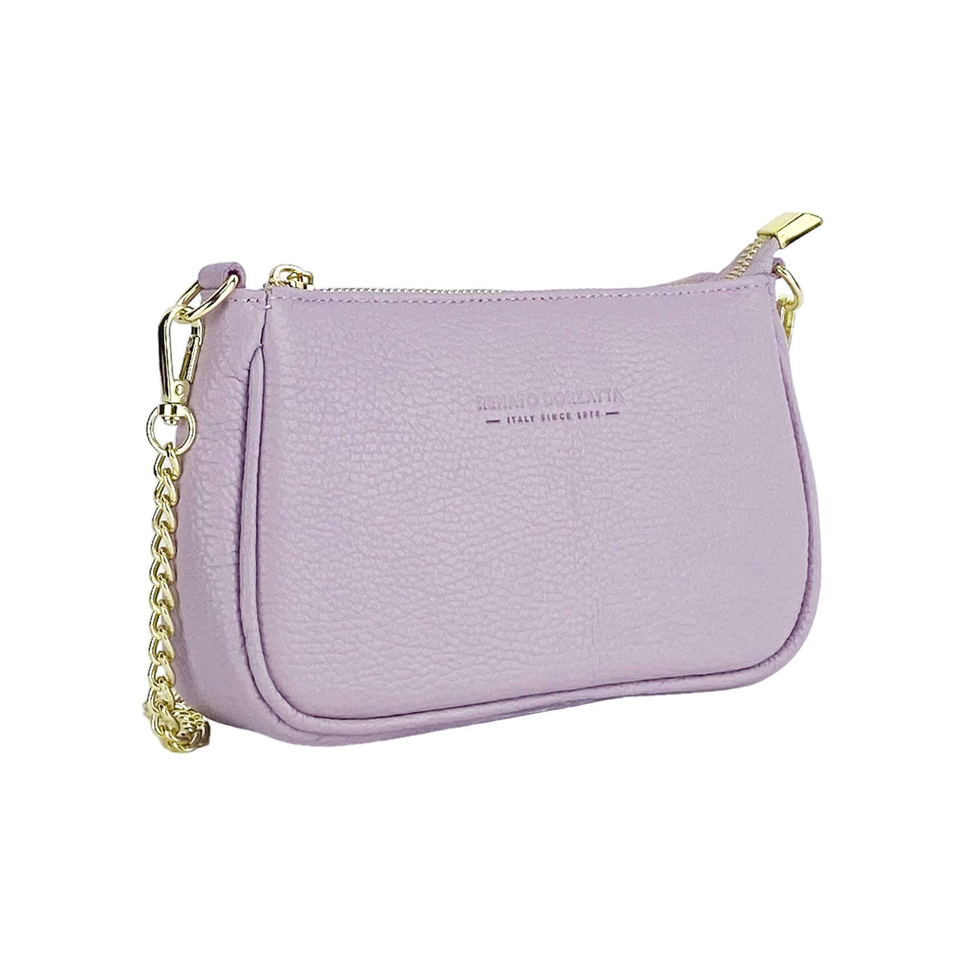 RENATO BORZATTA - Borsa Piccola in Vera Pelle Made in Italy con Tracolla a catena removibile.-2