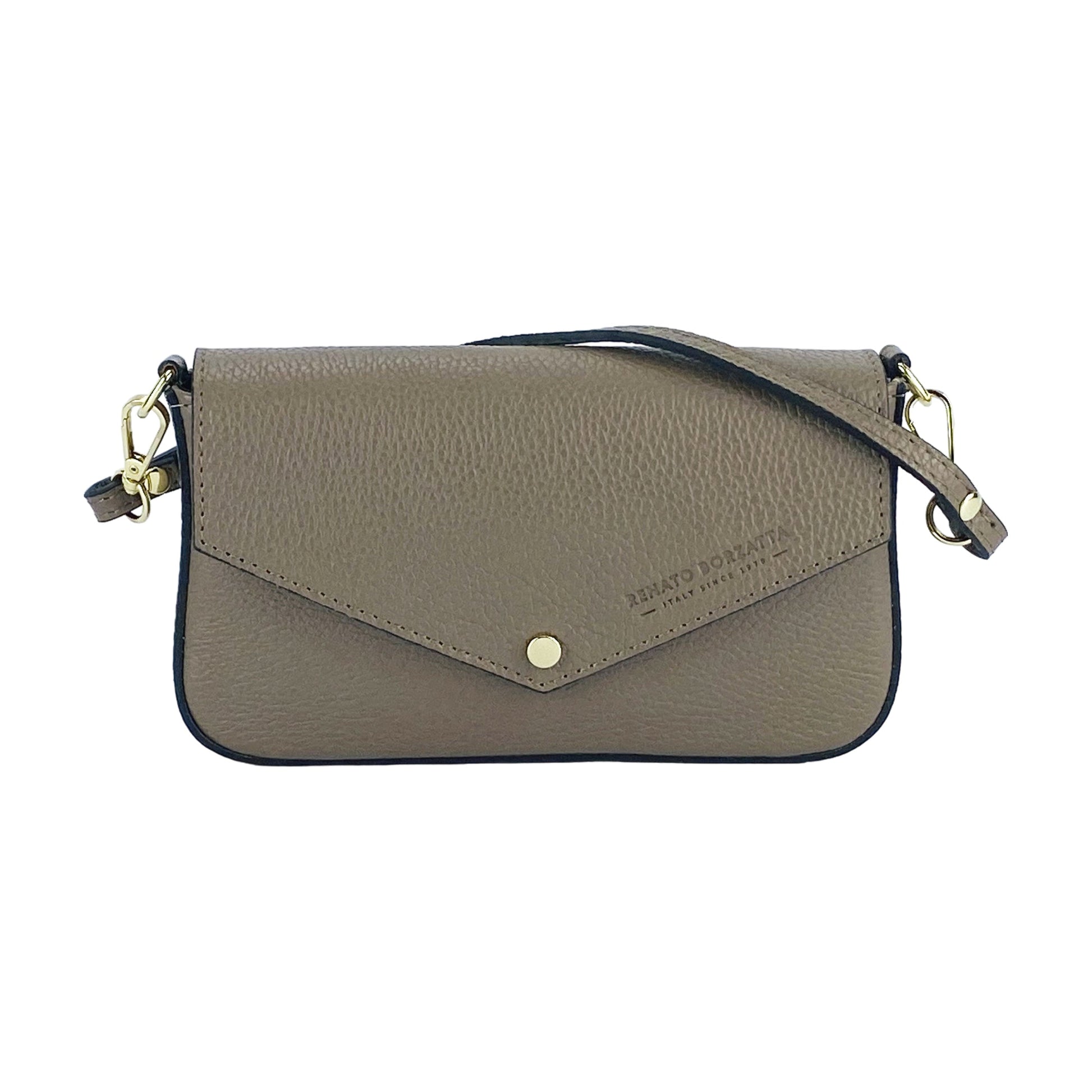 RB1023AQ | Borsa piccola a Spalla con Tracolla a catena removibile in Vera Pelle Made in Italy.-1