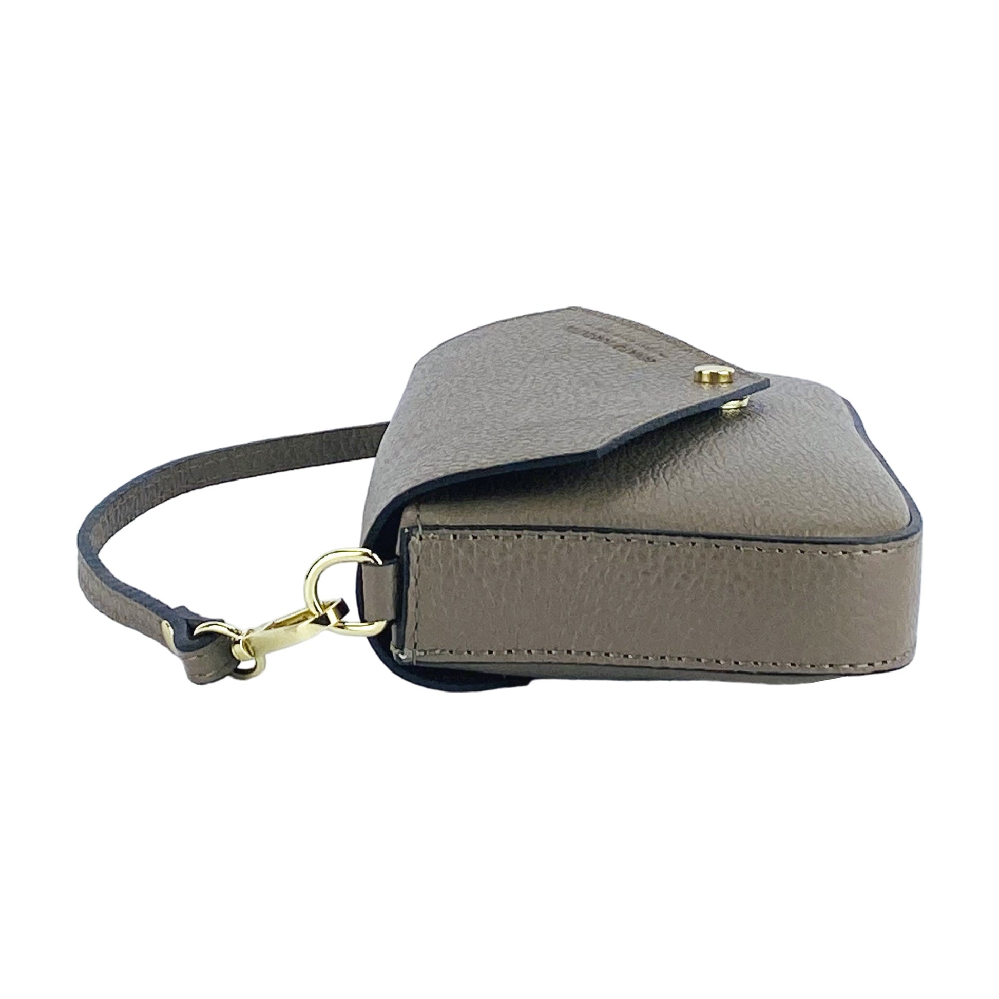 RB1023AQ | Borsa piccola a Spalla con Tracolla a catena removibile in Vera Pelle Made in Italy.-3
