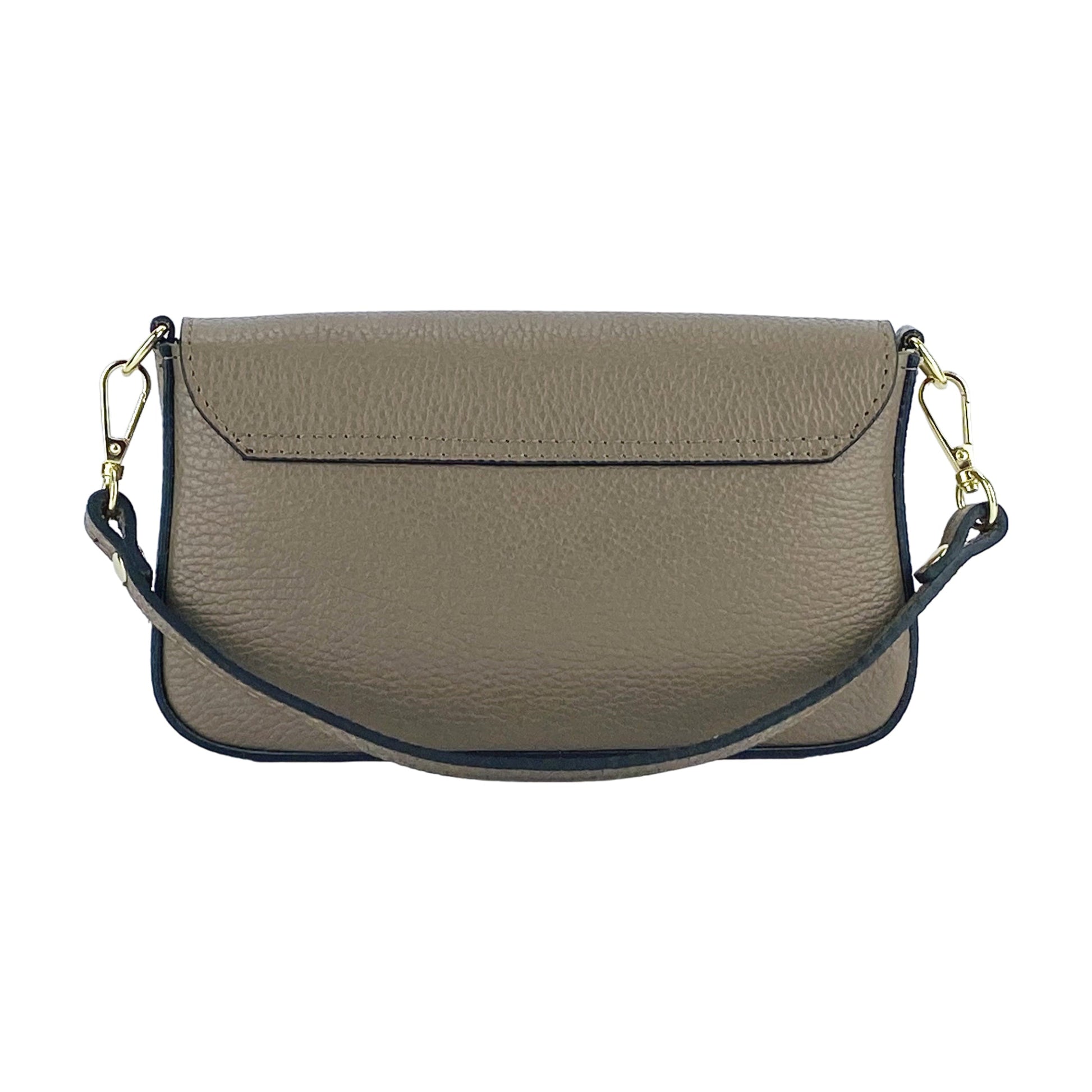 RB1023AQ | Borsa piccola a Spalla con Tracolla a catena removibile in Vera Pelle Made in Italy.-4
