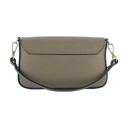 RB1023AQ | Borsa piccola a Spalla con Tracolla a catena removibile in Vera Pelle Made in Italy.-4