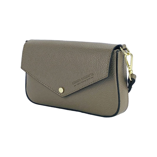 RB1023AQ | Borsa piccola a Spalla con Tracolla a catena removibile in Vera Pelle Made in Italy.-0